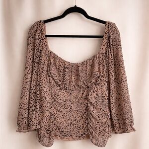 Almost Famous Leopard Print Juniors Top- 2XL